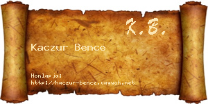 Kaczur Bence névjegykártya